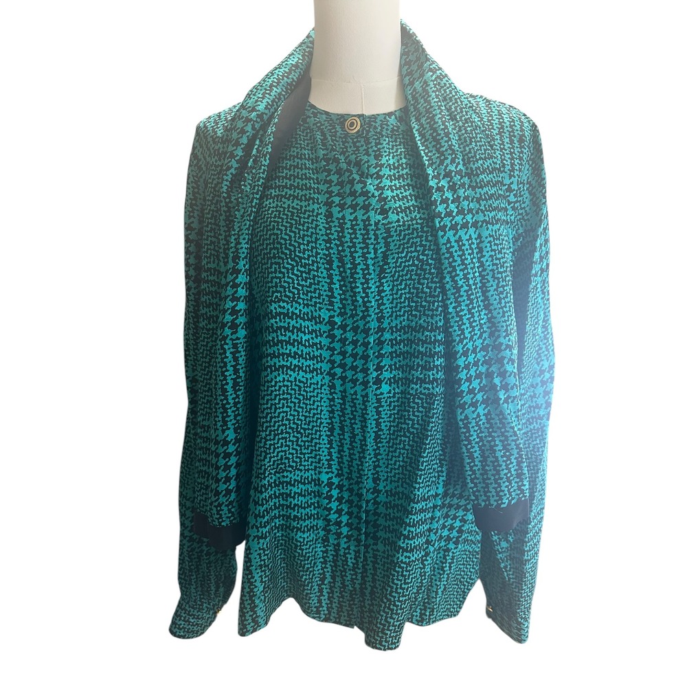 Jerri Sherman Vintage Women's‎ Top With Scarf 100% Silk Size 8 80's 90's Career